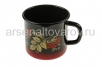 Кружка эмалированная 1 л (С0107.8) красно-черная (Сибирские товары)