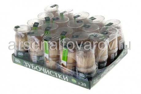 зубочистки деревянные Мастер Фреш (в банке 190 шт) (Россия)