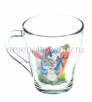Кружка чайная стеклянная 250 мл (1649-Д) Зайцы (Гусь-Хрустальный)