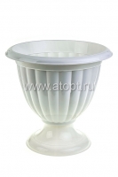 Вазон для цветов пластиковый 9 л 34*38 см белый Жасмин низкий (М1395) (Башкирия)