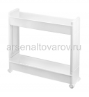 полка пластиковая 2 секции 390*230*170 мм на колесах (М 2732) белая (Идея)