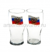 Бокал пивной стеклянный (набор из 2 шт) 500 мл (304/2) Герб на флаге (Гусь-Хрустальный)