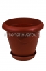 Кашпо для цветов пластиковое  1 л 10*16 см с поддоном терракотовое Верона (07010) (Ар-Пласт) 