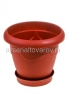 Кашпо для цветов пластиковое  2 л 18,5*16 см с поддоном терракотовое Верона (07012) (Ар-Пласт) 