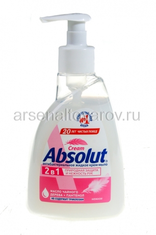мыло туалетное жидкое 250 мл Абсолют антибактериальное 2 в1 природная защита и нежность рук с дозатором (Весна) 5061