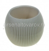 Кашпо для цветов пластиковое  0,35 л 12*9 см с поддоном слоновая кость Агава (А265) (Ар-Пласт) 