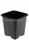 горшок для рассады пластиковый 8*8*8 см 310 мл квадратный мягкий черный (АК)