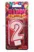 Свеча для торта цифра 2 (5*7,5*1,2 см) на блистере (Волшебная страна) 312498