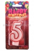 Свеча для торта цифра 5 (5*7,5*1,2 см) на блистере (Волшебная страна) 312521