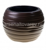 Кашпо для цветов пластиковое  9 л 43,5*30 см со вставкой серо-коричневое Луна (633) (Эльфпласт) 