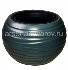 кашпо для цветов пластиковое 9 л 43,5*30 см со вставкой графитовое Луна (633) (Эльфпласт)