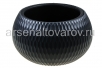 Кашпо для цветов пластиковое  7/16 л 36*22 см со вставкой графитовое Жемчужина (М8917) (Башкирия) 