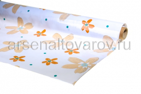 клеенка столовая тканевая основа Парадиз рулон (20 м*1,4 м) Оранжевое настроение (5482-1)