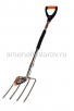 Вилы садово-огородные 4-х рогие нержавеющие 290 мм с алюминиевым черенком Финланд (0839) (ЦИ) 