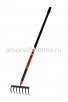 Грабли прямые  7 зубьев с алюминиевым черенком для цветов и кустарников Финланд Лайт (2336) (ЦИ) 