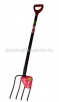 Вилы садово-огородные 4-х рогие стальные 270 мм с деревянным черенком Молодость моя БЦМ (0916-ч) (ЦИ) 