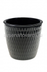 кашпо для цветов пластиковое 8,5 л 25,8*23 см со вставкой графитовое Керама (497) (Эльфпласт)