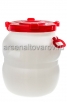 Бочка пластиковая  50 л для пищевых диаметр горла 330 мм круглая с навесными ручками с широким горлом белая (Ижевск) 