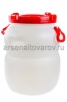 Бочка пластиковая  60 л для пищевых диаметр горла 330 мм круглая с навесными ручками с широким горлом белая (Ижевск) 