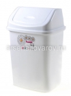 контейнер для мусора пластиковый 18 л Ромашка (058) белый (Эльфпласт)
