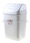 контейнер для мусора пластиковый 35 л Ромашка (ЭЛ463) белый (Эльфпласт)