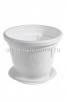 Кашпо для цветов пластиковое  6 л 25,6*22 см с поддоном белое Италия (431) (Эльфпласт) 