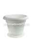Кашпо для цветов пластиковое  8 л 26,5*30 см с поддоном белое Тюльпан-3 (07043) (Пятигорск) 