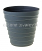 Кашпо для цветов пластиковое  2,25 л 16,8*18 см серый жемчуг Бархан (КШ-4341) (BMC) 