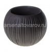 Кашпо для цветов пластиковое  1,7 л 18*21 см с поддоном мокачино Сфера (КШ-9636) (BMC) 