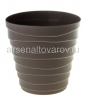 Кашпо для цветов пластиковое  1,4 л 14,3*14,5 см мокачино Бархан (КШ-4336) (BMC) 