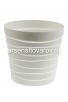 Кашпо для цветов пластиковое  7,5 л 26,5*25 см с донышком белое Бархан (КШ-5752) (BMC) 