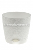 Кашпо для цветов пластиковое  1,5 л 14*13,5 см с поддоном белое Блюз (КШ-8681) (BMC) 