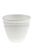 Кашпо для цветов пластиковое  2,25 л 17,5*15 см белое/белое Ротанг (КШ-7942) (BMC) 