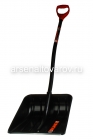 лопата для снега пластиковая Финланд (410*410 мм) с планкой с алюминиевым черенком V-ручка (1943-ч) (ЦИ)