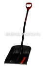 лопата для снега пластиковая Финланд (370*450 мм) с планкой с алюминиевым черенком V-ручка (2187-ч) (ЦИ)