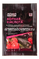 Стимулятор плодообразования Борная кислота 10 гр пакет для увеличения урожайности (Лама Торф)
