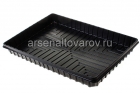 поддон для рассады пластиковый 60*40*6 см Глубокий черный (АК)