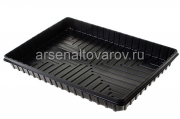 Поддон для рассады пластиковый 60*40*6 см Глубокий черный (АК)