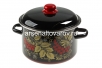 Кастрюля эмалированная  5,5 л (7RD221M) Рябина красно-черная (Сибирские товары)