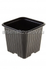 горшок для рассады пластиковый 9*9*8 см квадратный мягкий черный (АК)