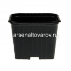 горшок для рассады пластиковый 9*9*6,5 см 330 мл квадратный мягкий черный (АК)
