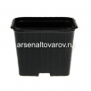 Горшок для рассады пластиковый  9*9*6,5 см 330 мл квадратный мягкий черный (АК) 