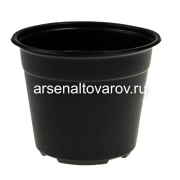 Горшок для рассады пластиковый 13*10,5 см 1000 мл круглый мягкий черный (АК)