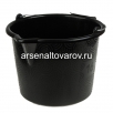 Ведро строительное пластиковое 16 л с металлической ручкой с носиком черное Люкс (Вор) 