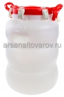 бочка пластиковая 40 л для пищевых диаметр горла 275 мм круглая с навесными ручками Герметичная белая (Ижевск)