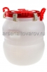 Бочка пластиковая  50 л для пищевых диаметр горла 330 мм круглая с навесными ручками Герметичная белая (Ижевск) 