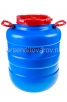 Бочка пластиковая  30 л для пищевых диаметр горла 195 мм круглая с навесными ручками Дачная синяя (Ижевск) 