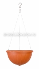 кашпо подвесное на тросе пластиковое 8 л 32,5*17,5 см коричневое Джулия (М9133) (Башкирия)