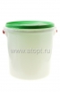 Бак пластиковый  45 л для пищевых диаметр горла 405 мм с герметичной крышкой белый (Ижевск) 