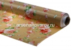 клеенка столовая нетканая основа Амарант рулон (20 м*1,37 м) Розы на коричневом (7316В)